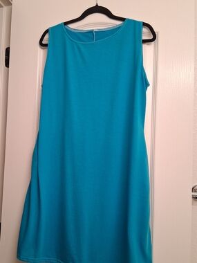 Sleeveless Turquoise Shift Dress